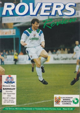 Tranmere Rovers v Barnsley Match Programme 1993-09-18